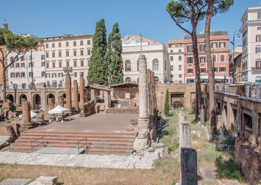 Largo di Argentina Rome, Bvlgari are sponsoring its restoration. Editorial credit: LapaiIrKrapai / Shutterstock.com