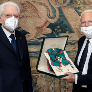 Giorgio Armani receives Italy honour. Image: Armani twitter