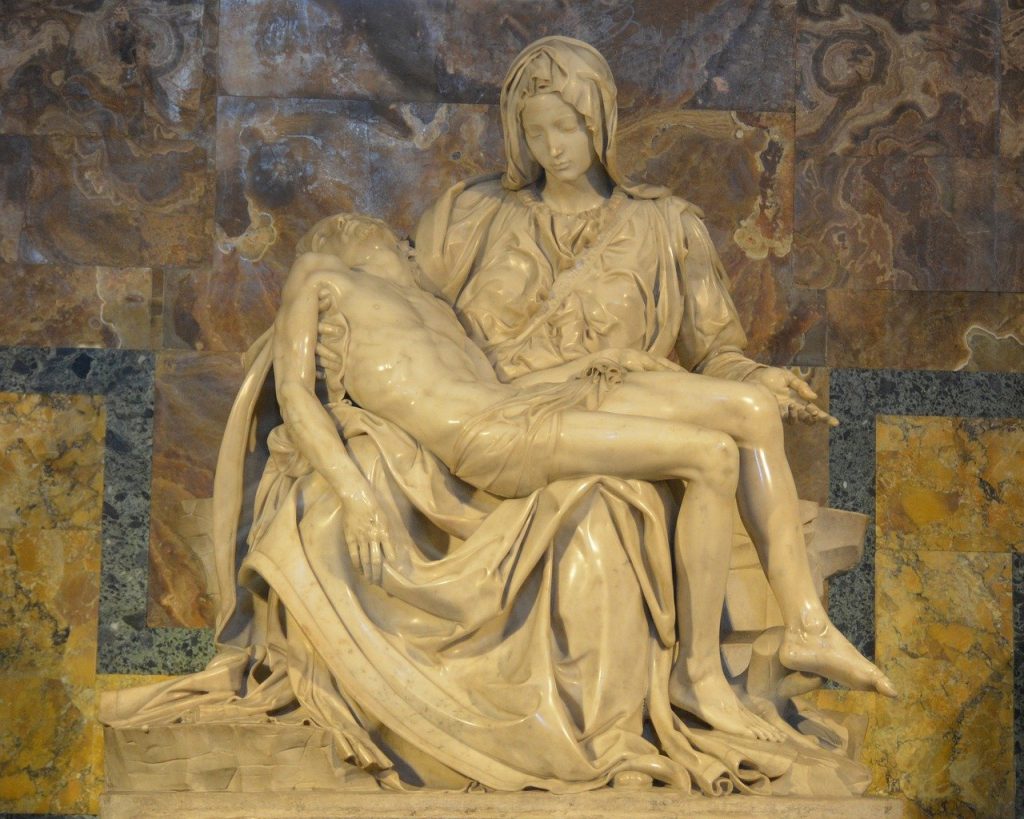 Michelangelo's three pietas to be displayed in Florence. Image is of the pieta in the Vatican.