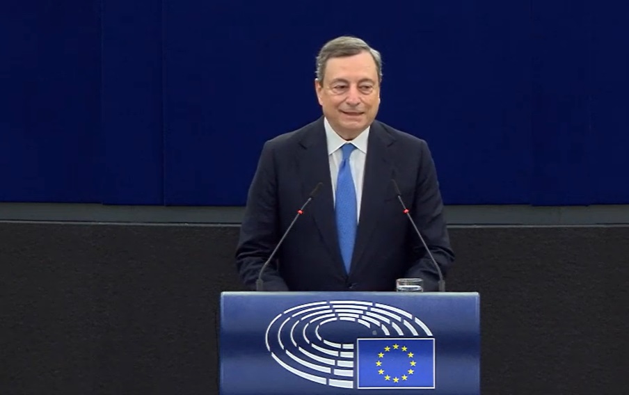 Draghi speaking to European Parliament inlcuyidng about Ukraine
