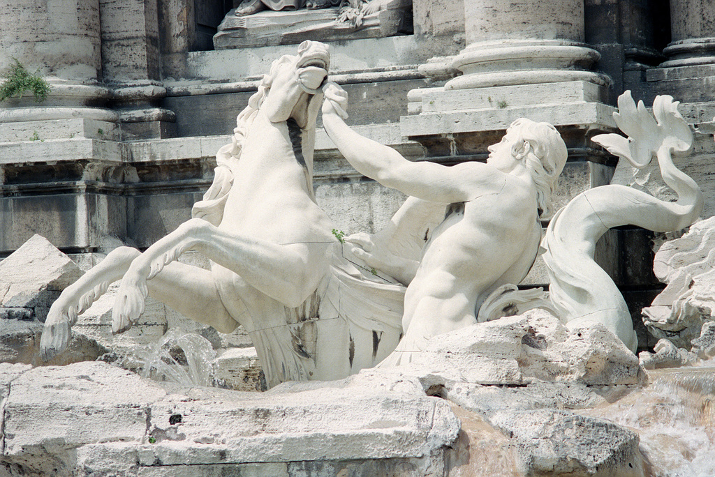 Detail of the Trevi fountain