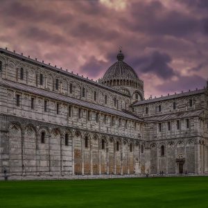 Leaning tower of Pisa at night