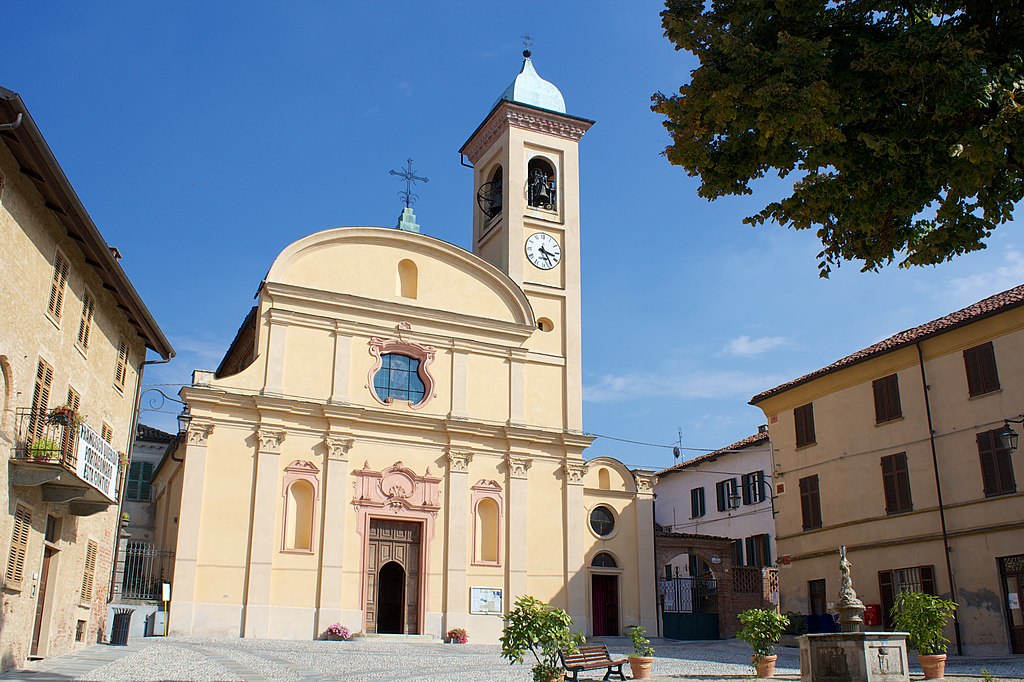 Church in Portacomaro which the Pope visited. Incola, CC BY-SA 3.0 , via Wikimedia Commons