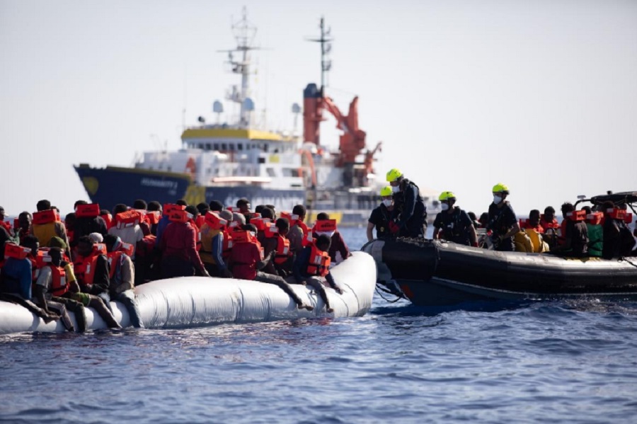 SOS HUmanity rescuing asylum seekers at sea. Photo: Max Cavallari / SOS Humanity