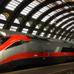 Rail link between Rome and Milan - frecciarossa train