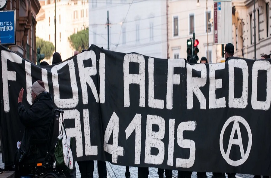 Alfredo Cospito protests as anarchost held under tough 41 bis regime