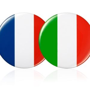 Italy-Frace flags in circles