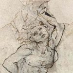 Public domain scan of 16th century artwork depicting a person and landscape background, free to use, no copyright restrictions image - Picryl description