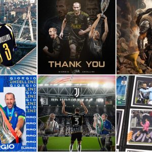 Collage of Instagram posts thanking Chiellini for his career