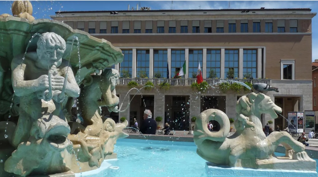 Fountain in Pesaro which is Italy' capital of culture in 2024.