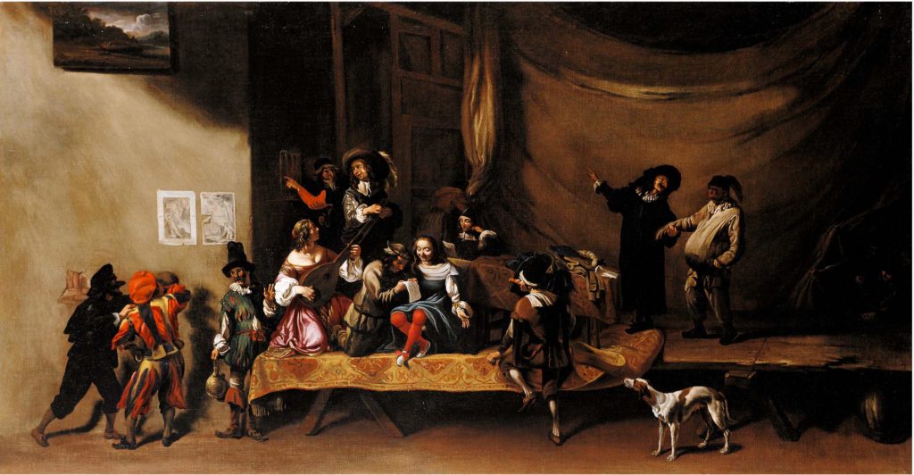 Michelangelo Cerquozzi - The Rehearsal, or A Scene from the Commedia dell'Arte