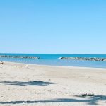 Italy could lose 40% of its beaches according to a new report. Shown: Blue Flag beach Cupra Marittima.