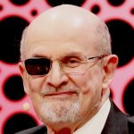 Salman Rushdie at the Frankfurt Book Fair in 2023. In 2024 at the Turin Book Fair he crticised politicians saying they should have a thicker skin.