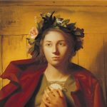 St Bona of Pisa Close up of part of painting by Giovanni Lorenzetti