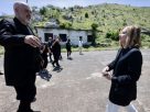 PM Giorgia Meloni meets Albanian PM Rama at one of the Italian-run migrant centres in Albania