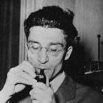 Cesare Pavese, pictured smoking a pipe, was an influential figure in 20th-century Italian literature, was born on 9th September 1908