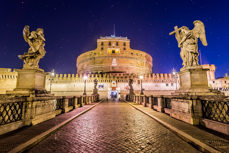 Castel Sant Angelo Rome
Credit: Giuseppe Milo via Flickr under creative commons license 2.0 https://www.flickr.com/photos/giuseppemilo