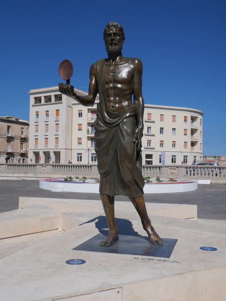 Statue of Archimedes in Ortigia, Syracuse, Sicily