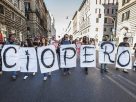 General strike called by USB union on 18 May Banner saying strike in Italian. 15 more strikes are planned in December Multi sector strikes scheduled for 27 March 2026