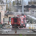 firefighters douse fire at ENI fuel depot