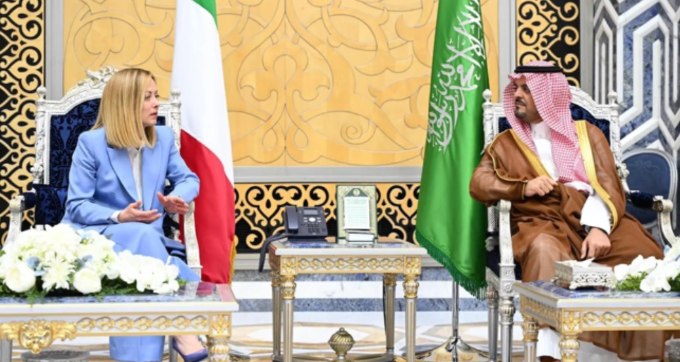 Meloni in Saudi Arabia Credit: SPA