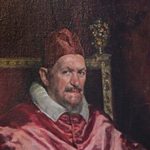 Cropped image of Velazquez painting of Pope Innocent X