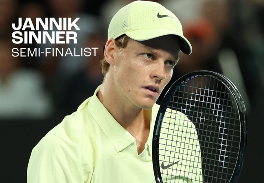 Jannik Sinner is in the Aus Open semi-finals