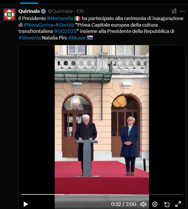 Post at the inauguration ceremony for European Capital of Culture (X.com)