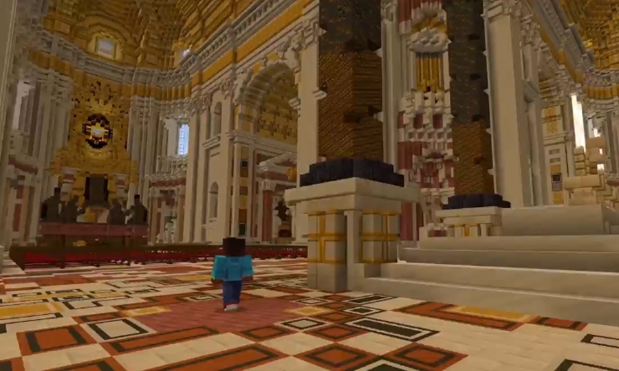 Still from Minecraft Education's Peter is Here. Credit: Minecraft Education