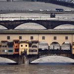 Image shows the river Arno at dangerously high level under the Ponte Vecchio. A red alert has been issued as flood is expected this afternoon. Image credit: EPA-EFE/REX/Shutterstock