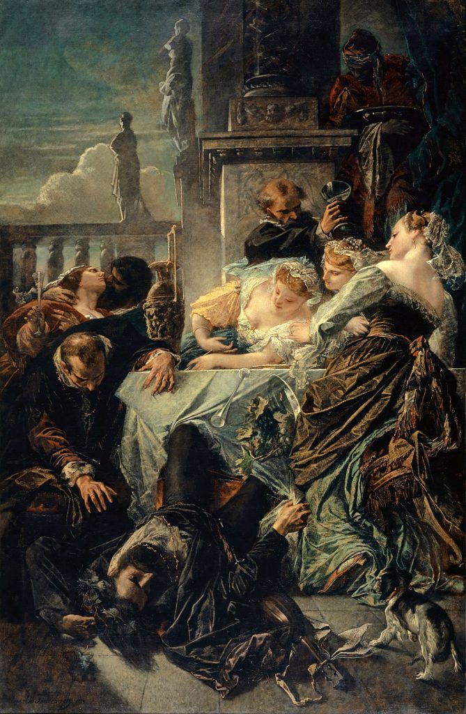 The death of Pietro Aretino by Anselm Feuerbach (1854) Credit: Wikipedia