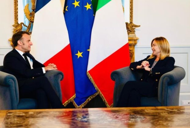 Macron tells Meloni not to interfere over Lyon killing of far-right activist Meloni and Macron hold bilateral talks. Image credit: Palazzo Chiggi meloni backs Macron on EU talks with Russia over peace for Ukraine