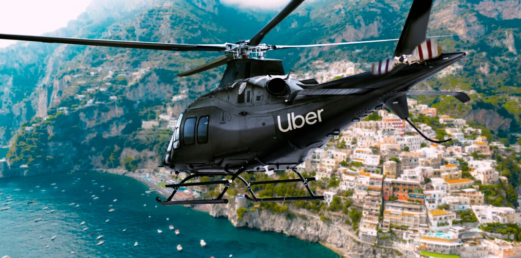 Uber Copter available along the Amalfi Coast. Image credit: Uber