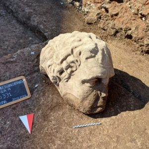 Roman head found in excavations in Rome