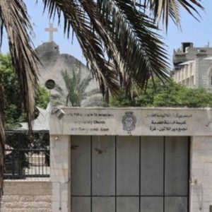 Gaza church hit by Israel . Image credit: AFP or licensors