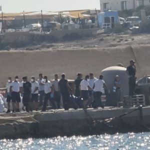 survivors of migrant shipwreck Image credit: AP Photo/Elio Deisderio