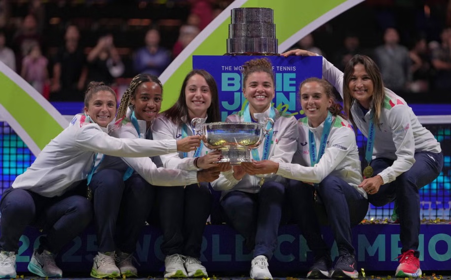 Italy win Billie Jean King cup for 6th time. Image credit: (AP Photo/Andy Wong) (AP)