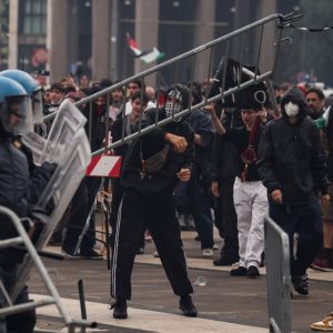 protests over Palestine result in scuffles in Milan Photograph: Claudia Greco/Reuters