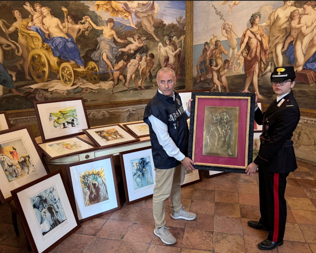 Fakes at Dali exhibition in Parma Image credit: Carabinieri/Reuters