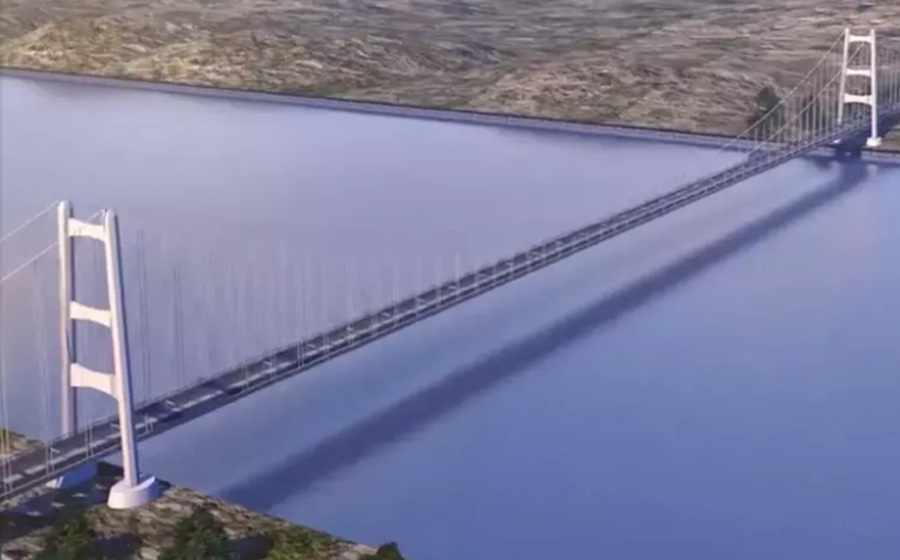 artist impression of messina Strait bridge project. Image credit: Webuild