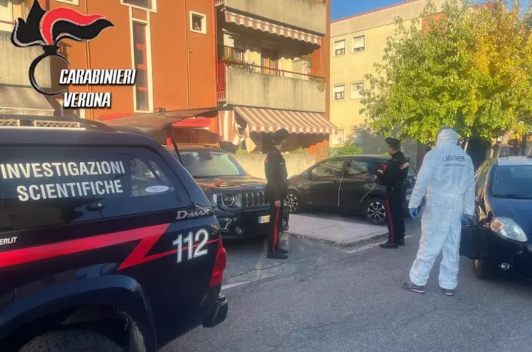Scene of stabbing of woman by ex-partner in Verona. Image credit: Carabinieri Verona