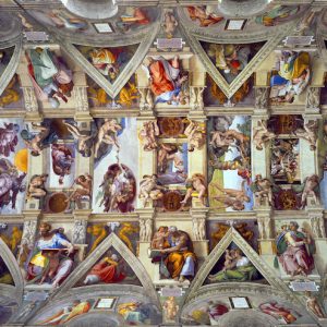 Sistine Chapel ceiling frescoes by Michelangelo