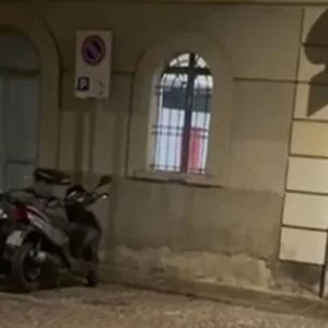 Fascist chants heard at FdI Parma office frame from video outside FdI Parma offices where fascist chants could be heard.