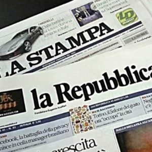 Gedi proposed sale of La Stampa and La Repubblica. Image shows front covers of the two papers