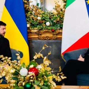 Zelenskiy and meloni review steps for Ukraine peace. Credit: Palazzo Chigi