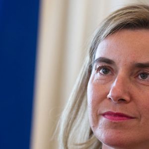 Mogherini resigns from College of Europe post. Image shows a head shot of Federica Mogherini