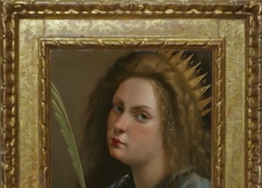 Gentileschi self-portrait as St Catherine of Siena, up for auction at Christies