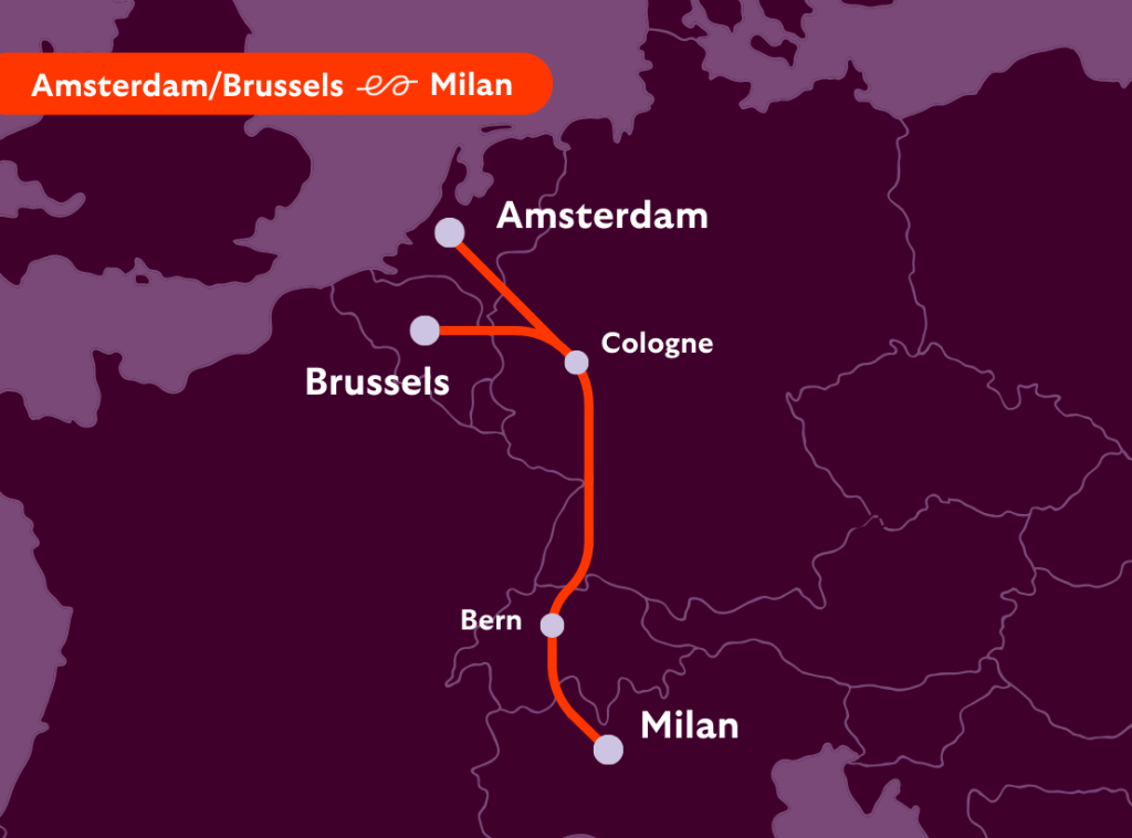 Amsterdam to Milan route for European Sleeper
Image credit: European Sleeper