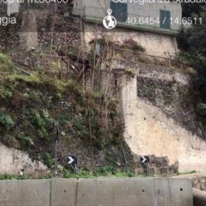 Amalfi Coast road split by landslide landslide amalfi coast