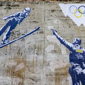 ICE Out - piece by street artist Laika in Rome.